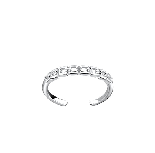 Sterling Silver Toe Ring with Links