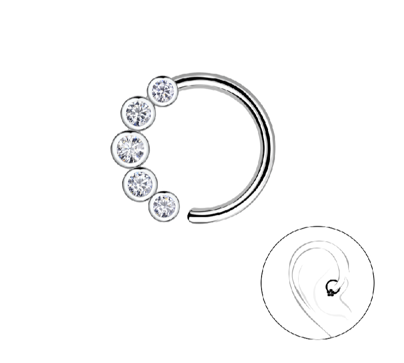 925 Sterling Silver Helix Hoops