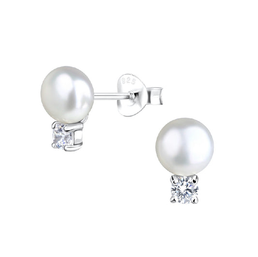 Sterling Silver Studs with Freshwater Pearl